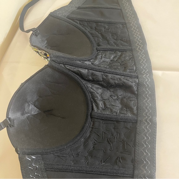 Sultry Multi-Color Mixed Rhinestone Embellished Bustier Crop Top - Size Large - Picture 11 of 16